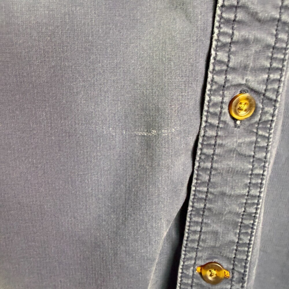 Carhartt Men's XL Relaxed Fit Work Shirt Blue Long Sleeve Heavyweight Cotton - Picture 6 of 13
